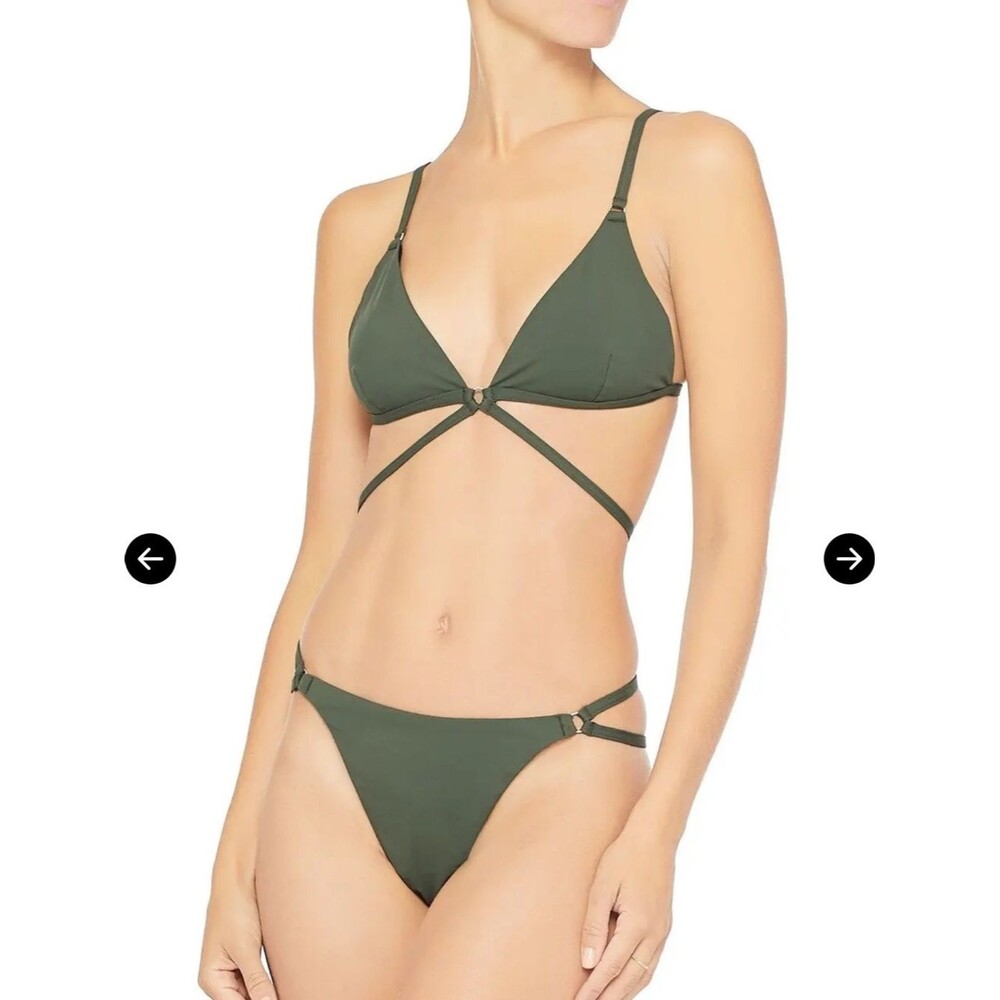 Alexander Wang Olive Green Y2K Bikini Bottom with Double Side Straps size large